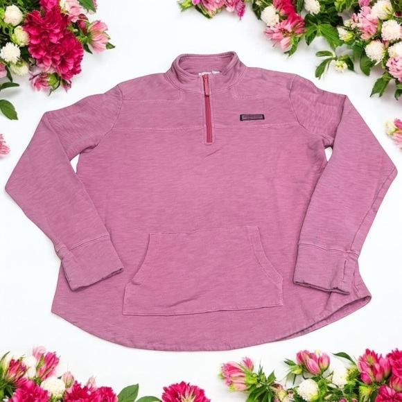 Vineyard Vines Pink Quarter Zip Pullover Sweater Women's Size M - Picture 1 of 10